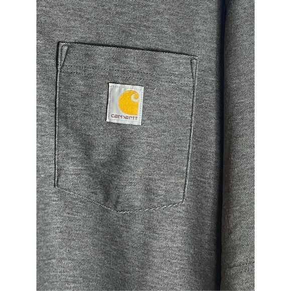 Carhartt Loose Fit Polo Shirt 2XL Heather Gray Pocket TK6685-M Workwear Durable - Picture 2 of 5